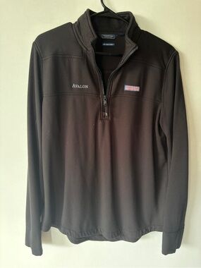 Vineyard Vines Black Pullover with Blue Patch
